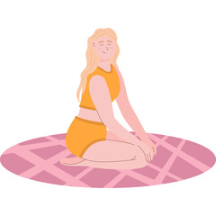 Obraz na płótnie Canvas Peaceful meditation, yoga practice icon calm woman