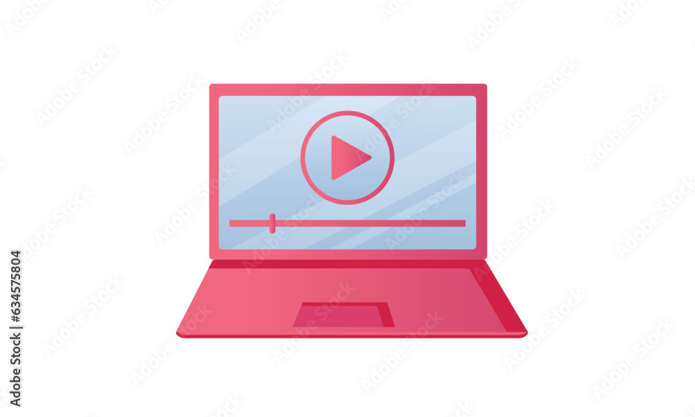 Poster video clips on the computer screen.on white background.vector design illustration.