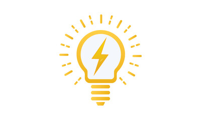 lightning in light bulb icon.on white background.Vector Design Illustration.