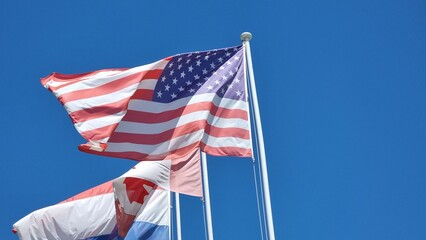 flags waving usa british greek israel australia isolated