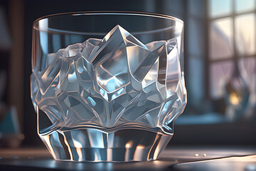 a-brilliant-glass-made-of-ice. Generative AI