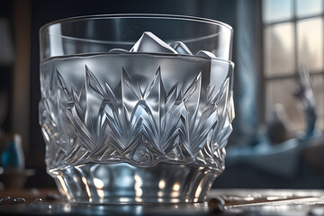 a-brilliant-glass-made-of-ice. Generative AI