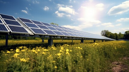 Solar panels on a field