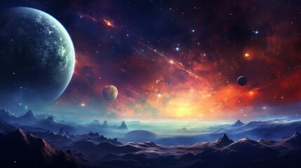 Beautiful background with stars and clouds