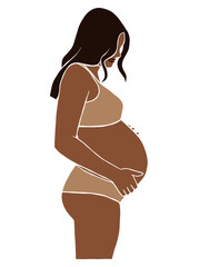 Abstract pregnant woman illustration. Vector illustration.