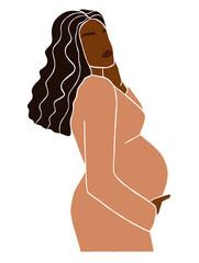 Abstract pregnant woman illustration. Vector illustration.
