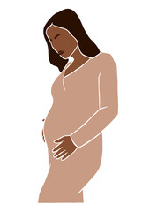 Abstract pregnant woman illustration. Vector illustration.