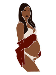 Abstract pregnant woman illustration. Vector illustration.