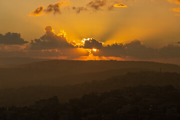 sunset over the mountains