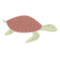 Sea ​​turtle in cartoon style