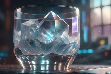 a-brilliant-glass-made-of-ice. Generative AI