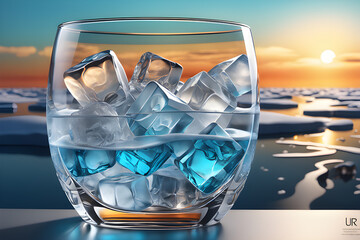 a-brilliant-glass-made-of-ice. Generative AI