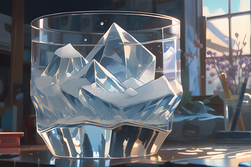 a-brilliant-glass-made-of-ice. Generative AI