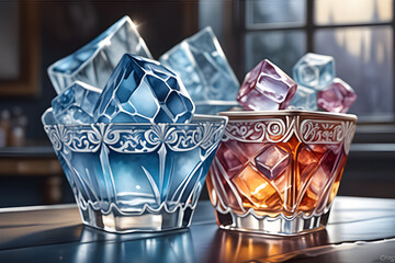 a-brilliant-glass-made-of-ice. Generative AI