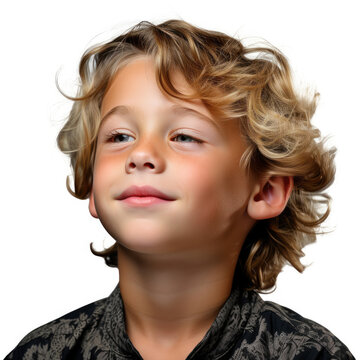 A professional studio headshot capturing the whimsical daydreams of a 5-year-old Dutch boy.