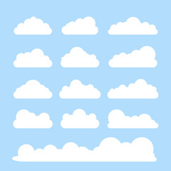 Vector white clouds collection