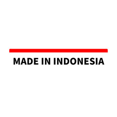 Made In Indonesia Red White Rectangle Shape For Product Created
