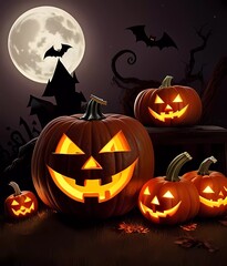 halloween background with pumpkin