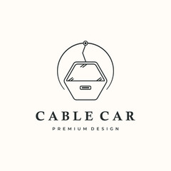 gondola railway line art logo vector minimalist illustration design, gondola transportation symbol design © Asnada