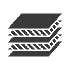 Multi-layered panel glyph icon isolated on white background.Vector illustration.