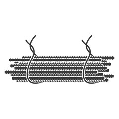 Steel reinforcing rods glyph icon isolated on white background.Vector illustration.