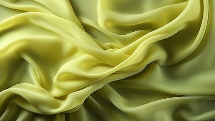 lime, satin fabric curves wave lines background texture for web design , banner , business,curtain Generative AI