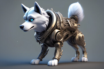 character 3d image of husky.
Generative AI