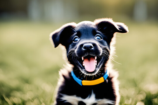 a happy puppy.Generative AI