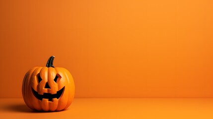 Spooky Elegance: Mysterious Halloween Elements on Vibrant Orange