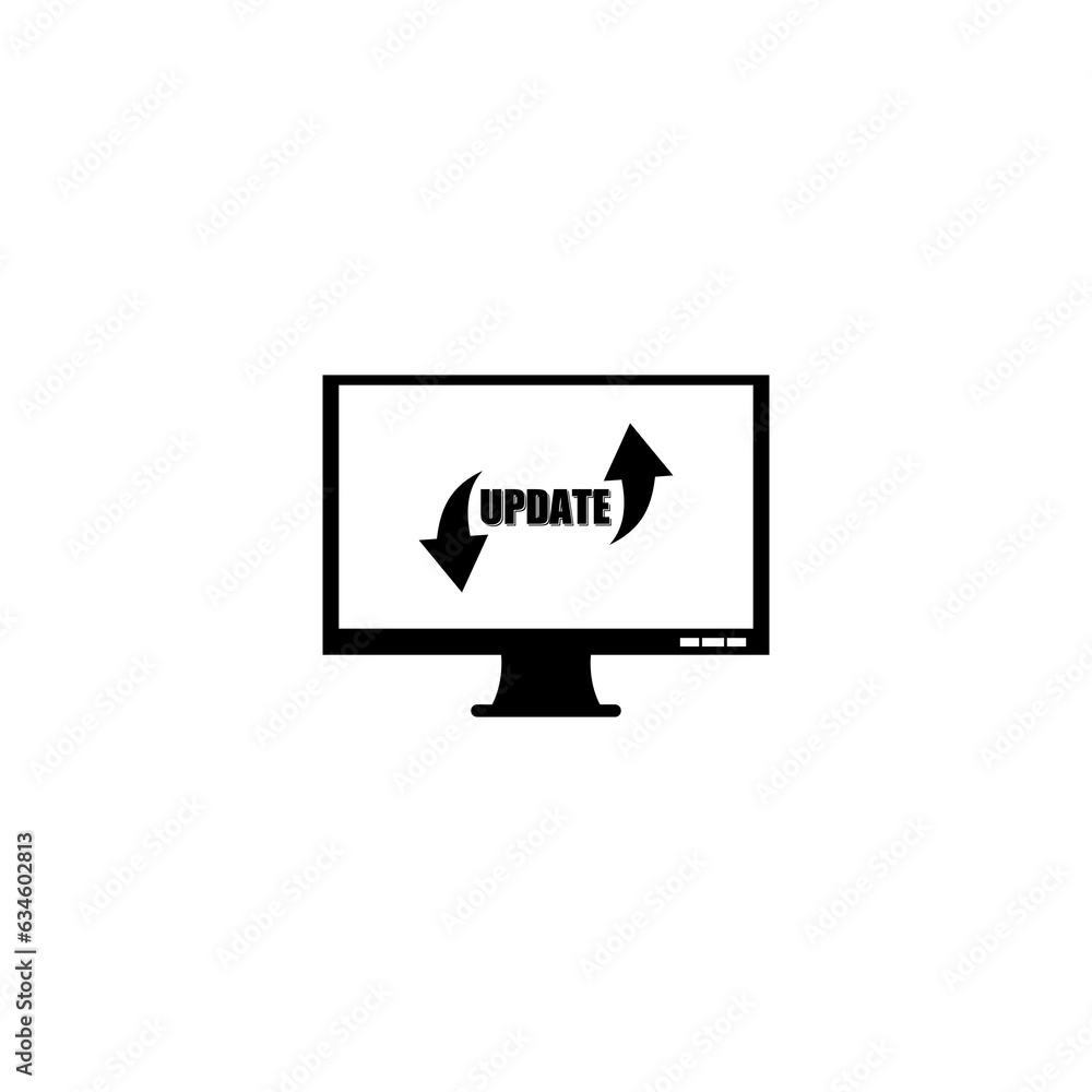 Poster pc monitor update icon isolated on transparent background