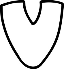 V capital alphabet line letter display font.