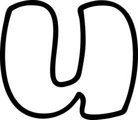 u lowercase alphabet line letter display font.