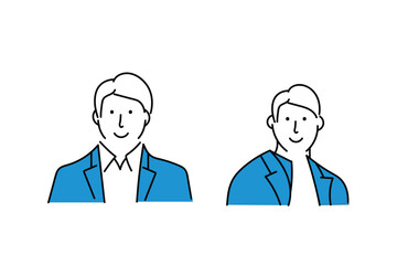 腕組みをするスーツのビジネスパーソンの男性のイラスト素材