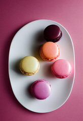 Obraz premium top view of colorful macarons
