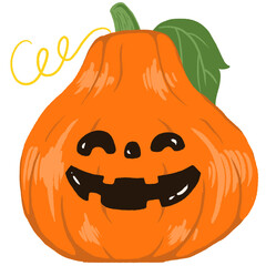 Halloween pumpkin isolated on white. Jack-o-lantern