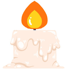 burning candle on a white background