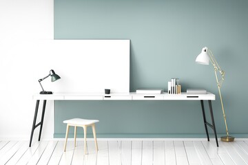 work desk with empty space. Stylish Modern Interior