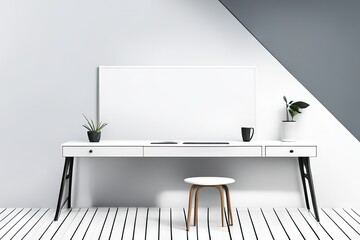 work desk with empty space. Stylish Modern Interior