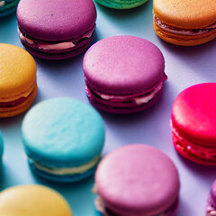 Fototapeta na wymiar colorful French macarons