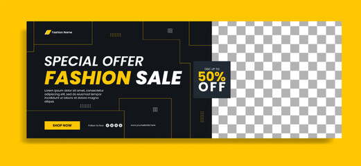 Business horizontal banner template design. It is suitable for social media advertising, Fashion Brand Promotion, Digital Marketing, etc.