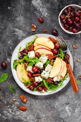Fresh Apple Salad with Blue Cheese, Grapes, Pecans and Salad Mix, Fall Salad, Comfort Food