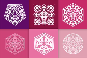 Mandalas. Vintage decorative elements. Six ethnic mandala patterns set Oriental pattern, vector illustration. Islam, Arabic, Indian, Turkish, Pakistan, Chinese, ottoman motif ethnic Mandala ornament