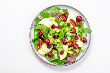 Waldorf Salad, Fresh Apple Salad with Cranberry, Grapes, Pecans and Salad Mix, Fall Salad, Comfort Food