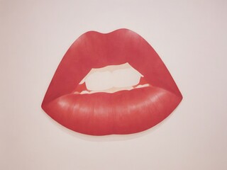 Red lips white background