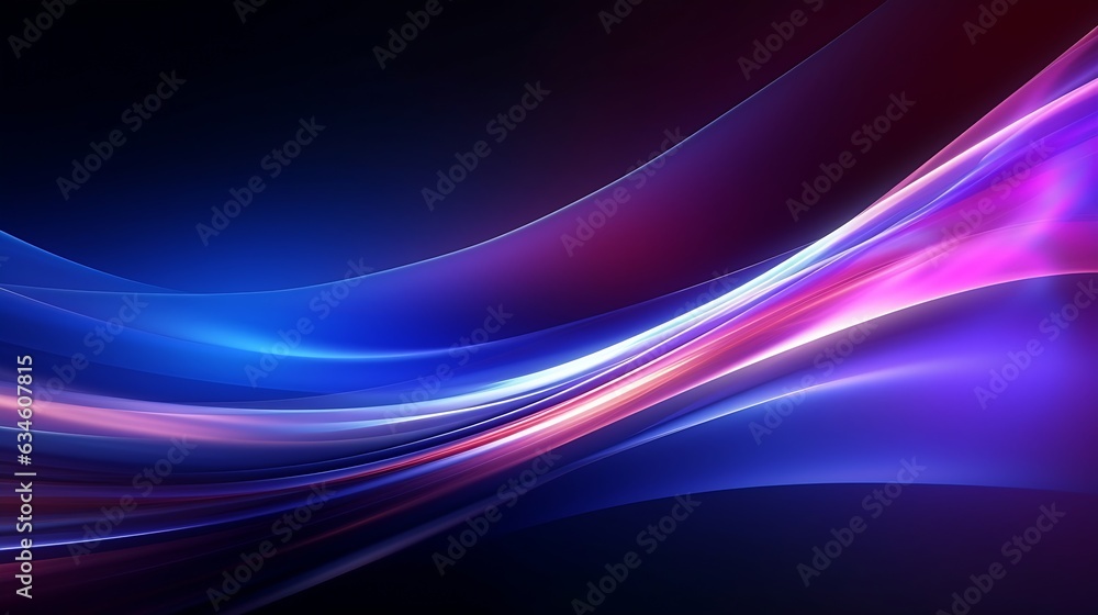 Poster Generative AI : Modern abstract high speed light effect. Abstract background with curved beams of light. Technology futuristic dynamic motion. Movement pattern for banner or poster design background c