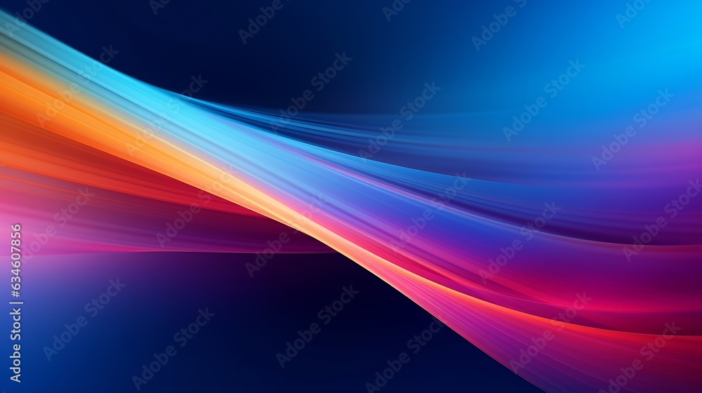 Poster Generative AI : Modern abstract high speed movement. Colorful dynamic motion on blue background. Movement technology pattern for banner or poster design background concept.