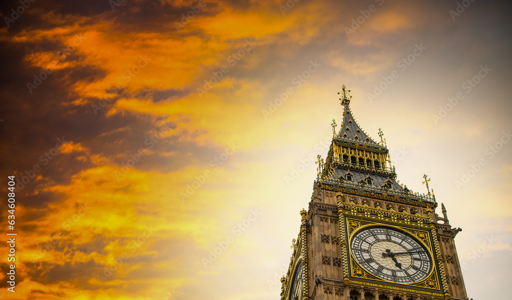 Poster Sunset light over Big Ben Tower