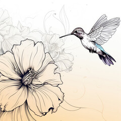 Obraz premium hummingbird and flower