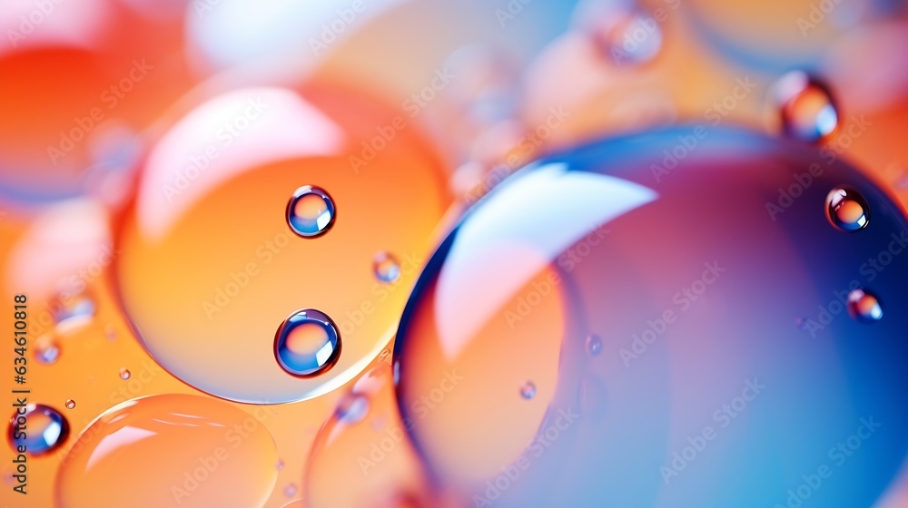 Aufkleber generative ai : abstract of colorful oil bubble for background and wallpaper,oil drop in water.