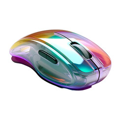 Colorful Computer Mouse Isolated on Transparent Background